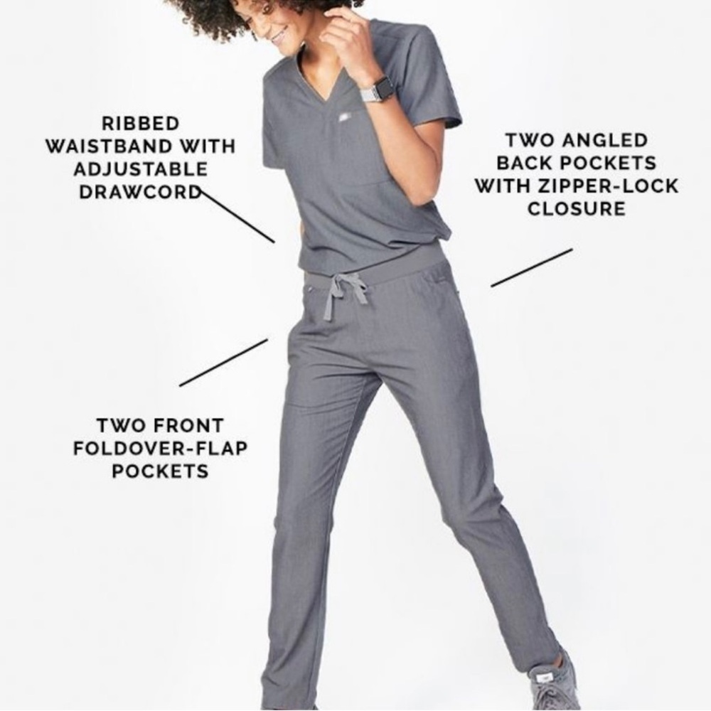 Figs Castelar Graphite Pants and Top - Picture 14 of 15